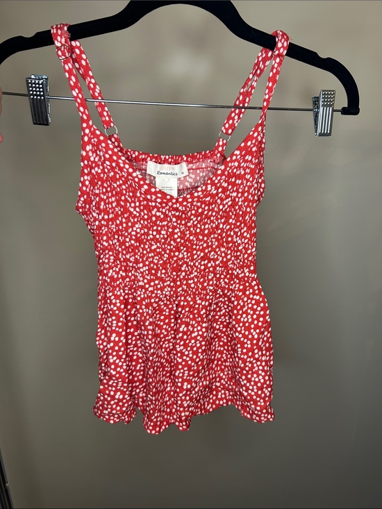 Abercrombie & Fitch Tops - Abercrombie & Fitch Red White Dot Smocked Cami Top